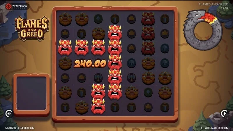 Flames and Greed – großer Gewinn im Hauptspiel
